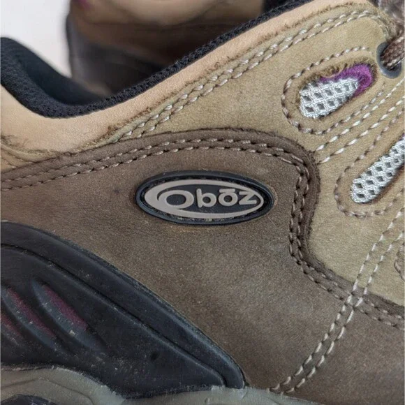 Oboz Sawtooth II Hiking Boots Women's Sz 10 Brown Tan Purple Waterproof Gorpcore - Picture 5 of 14